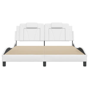 vidaXL Cadre de lit "Viana" avec LED sans matelas Blanc 160x200 cm