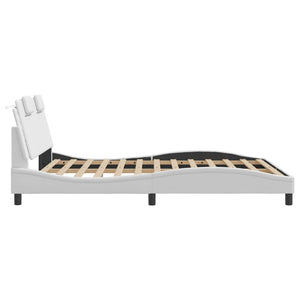 vidaXL Cadre de lit "Viana" avec LED sans matelas Blanc 160x200 cm
