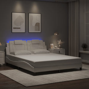 vidaXL Cadre de lit "Viana" avec LED sans matelas Blanc 160x200 cm