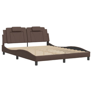 vidaXL Cadre de lit « Viana » avec LED sans matelas Marron 160x200 cm