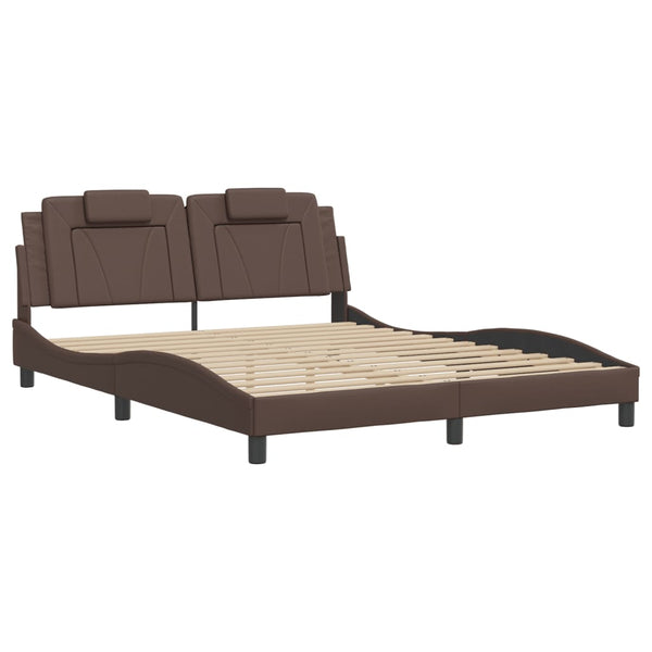 vidaXL Cadre de lit « Viana » avec LED sans matelas Marron 160x200 cm