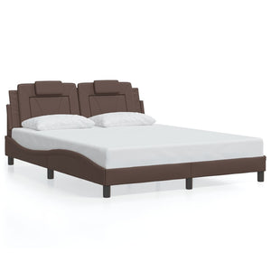 vidaXL Cadre de lit « Viana » avec LED sans matelas Marron 160x200 cm