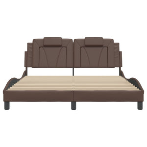 vidaXL Cadre de lit « Viana » avec LED sans matelas Marron 160x200 cm