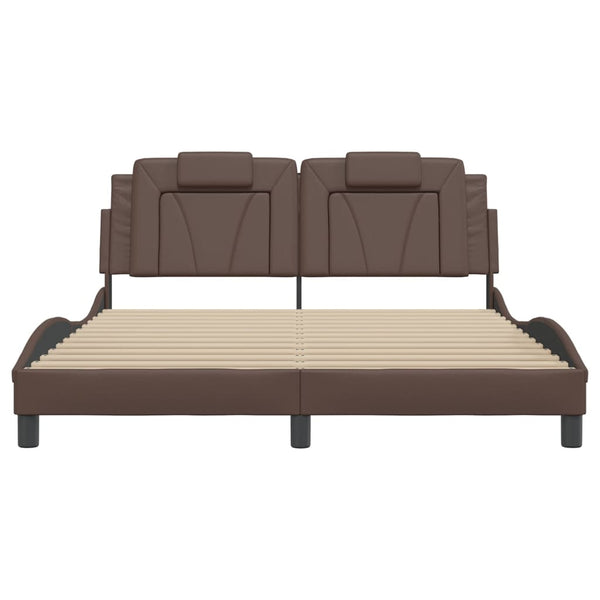 vidaXL Cadre de lit « Viana » avec LED sans matelas Marron 160x200 cm