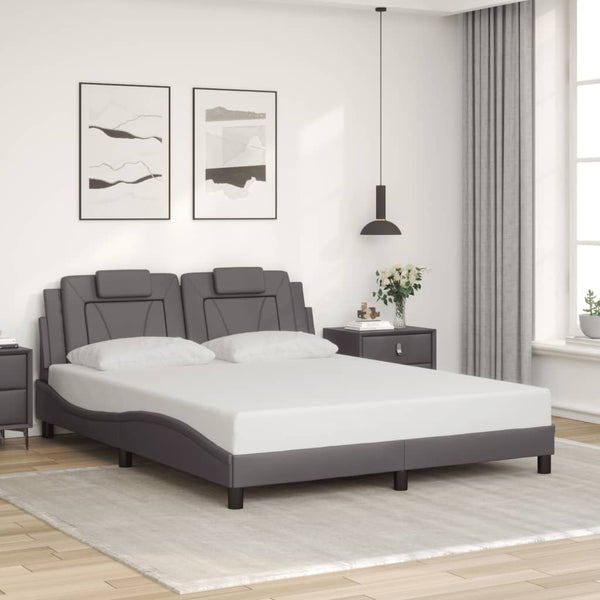 Bettgestell Viana Grau 160x200 cm mit LED