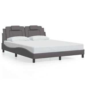 Bettgestell Viana Grau 160x200 cm mit LED