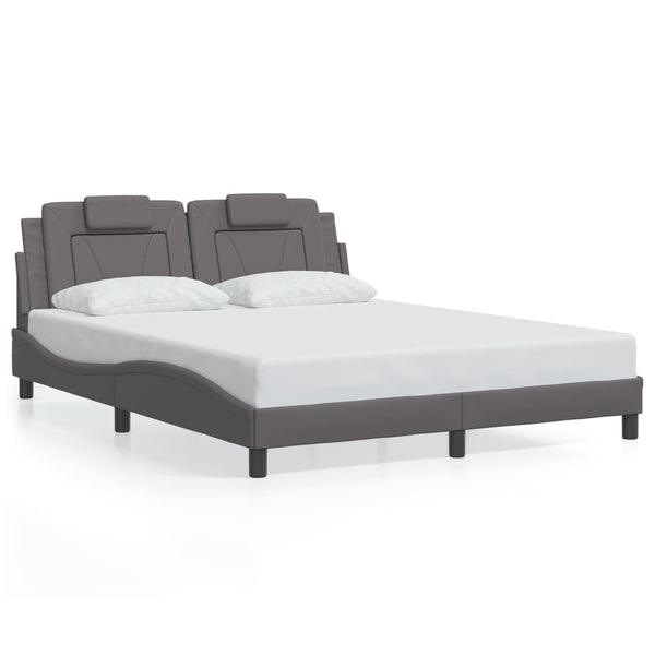 Bettgestell Viana Grau 160x200 cm mit LED