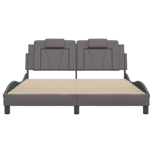 Bettgestell Viana Grau 160x200 cm mit LED