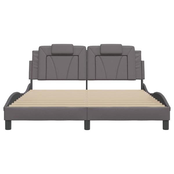 Bettgestell Viana Grau 160x200 cm mit LED
