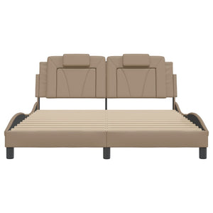 vidaXL Cadre de lit "Viana" avec LED sans matelas Marron Cappuccino 160x200 cm