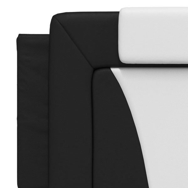 vidaXL Cadre de lit « Viana » avec LED sans matelas Noir et blanc 160x200 cm