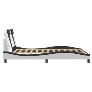 vidaXL Cadre de lit "Viana" avec LED sans matelas Blanc et noir 160x200 cm
