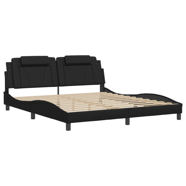 vidaXL Cadre de lit "Viana" avec LED sans matelas Noir 180x200 cm
