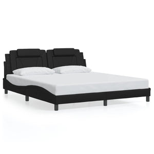 vidaXL Cadre de lit "Viana" avec LED sans matelas Noir 180x200 cm