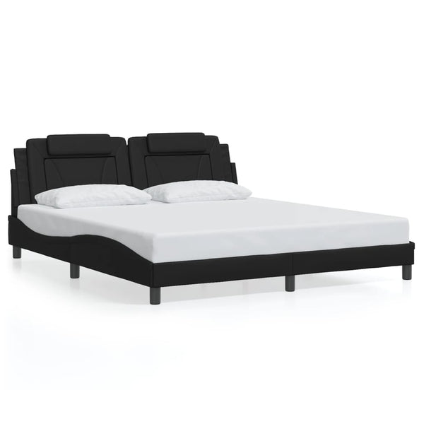 vidaXL Cadre de lit "Viana" avec LED sans matelas Noir 180x200 cm