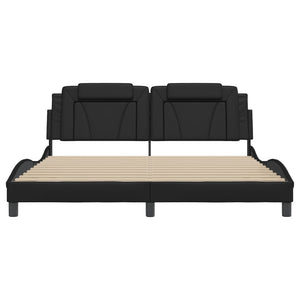 vidaXL Cadre de lit "Viana" avec LED sans matelas Noir 180x200 cm