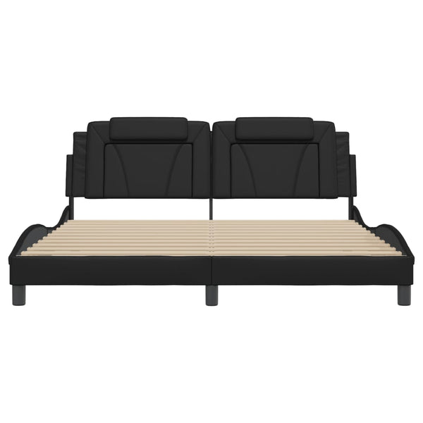 vidaXL Cadre de lit "Viana" avec LED sans matelas Noir 180x200 cm