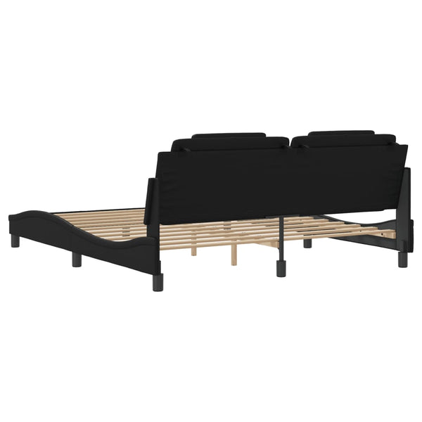 vidaXL Cadre de lit "Viana" avec LED sans matelas Noir 180x200 cm
