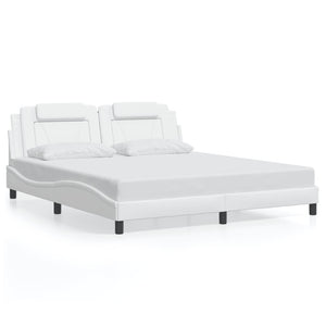vidaXL Cadre de lit "Viana" avec LED sans matelas Noir et Blanc 180x200 cm