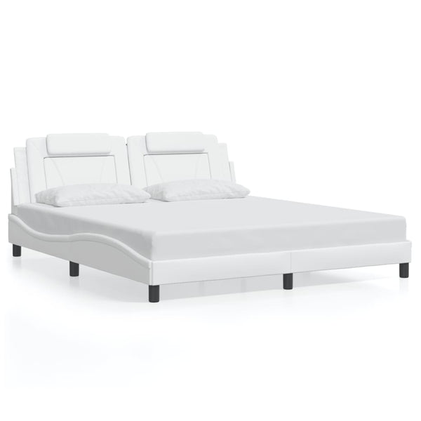 vidaXL Cadre de lit "Viana" avec LED sans matelas Noir et Blanc 180x200 cm