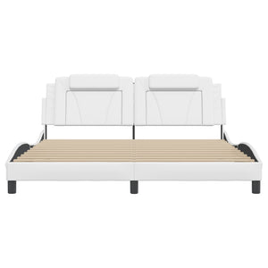 vidaXL Cadre de lit "Viana" avec LED sans matelas Noir et Blanc 180x200 cm
