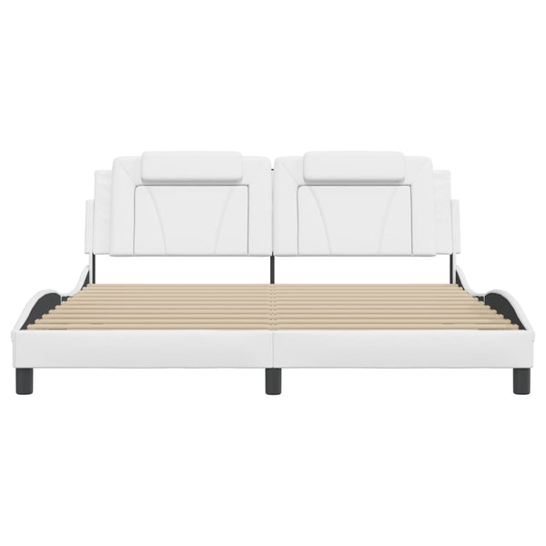 vidaXL Cadre de lit "Viana" avec LED sans matelas Noir et Blanc 180x200 cm