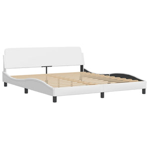 vidaXL Cadre de lit "Viana" avec LED sans matelas Noir et Blanc 180x200 cm