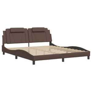vidaXL Cadre de lit "Viana" avec LED sans matelas Marron 180x200 cm