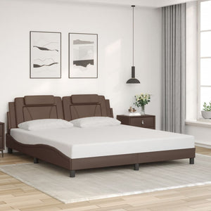 vidaXL Cadre de lit "Viana" avec LED sans matelas Marron 180x200 cm