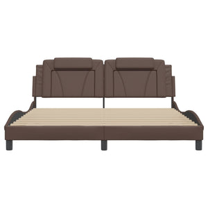 vidaXL Cadre de lit "Viana" avec LED sans matelas Marron 180x200 cm