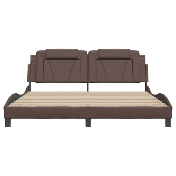 vidaXL Cadre de lit "Viana" avec LED sans matelas Marron 180x200 cm