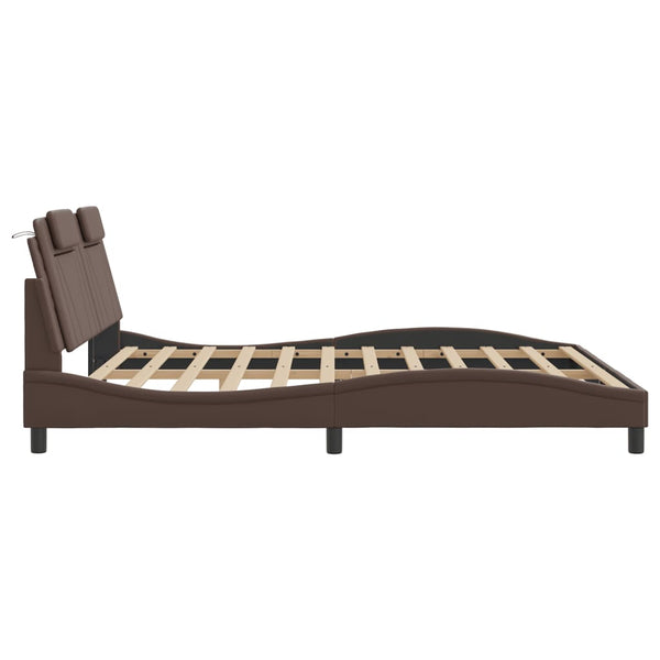 vidaXL Cadre de lit "Viana" avec LED sans matelas Marron 180x200 cm