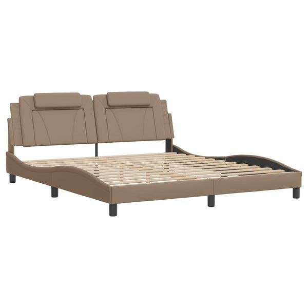 vidaXL Cadre de lit "Viana" avec LED sans matelas Marron Cappuccino 180x200 cm