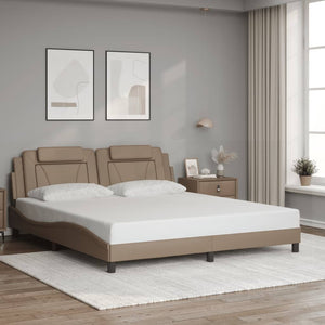 vidaXL Cadre de lit "Viana" avec LED sans matelas Marron Cappuccino 180x200 cm