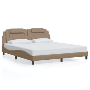 vidaXL Cadre de lit "Viana" avec LED sans matelas Marron Cappuccino 180x200 cm