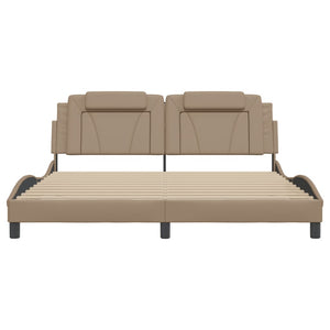 vidaXL Cadre de lit "Viana" avec LED sans matelas Marron Cappuccino 180x200 cm