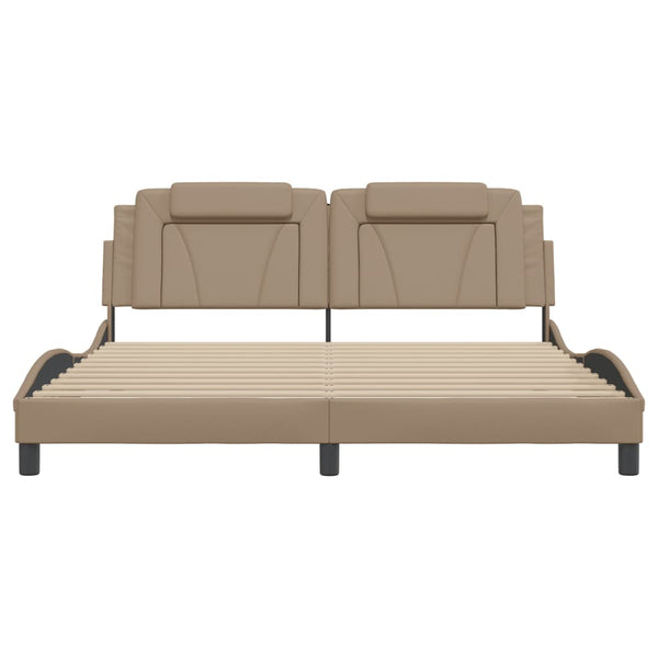 vidaXL Cadre de lit "Viana" avec LED sans matelas Marron Cappuccino 180x200 cm