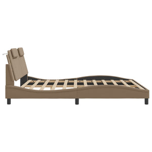 vidaXL Cadre de lit "Viana" avec LED sans matelas Marron Cappuccino 180x200 cm