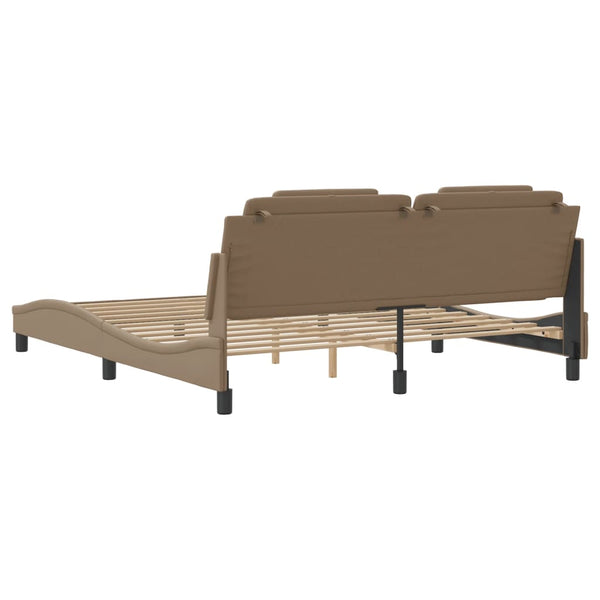 vidaXL Cadre de lit "Viana" avec LED sans matelas Marron Cappuccino 180x200 cm