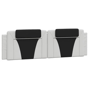 vidaXL Cadre de lit « Viana » avec LED sans matelas Blanc et Noir 180x200 cm