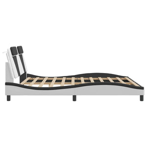 vidaXL Cadre de lit « Viana » avec LED sans matelas Blanc et Noir 180x200 cm