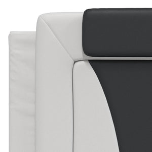 vidaXL Cadre de lit « Viana » avec LED sans matelas Blanc et Noir 180x200 cm