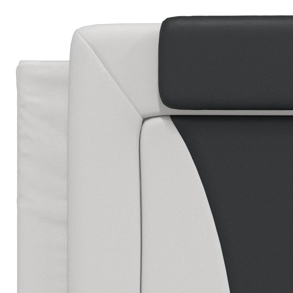 vidaXL Cadre de lit « Viana » avec LED sans matelas Blanc et Noir 180x200 cm