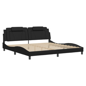 vidaXL Cadre de lit « Viana » avec LED sans matelas Noir 200x200 cm