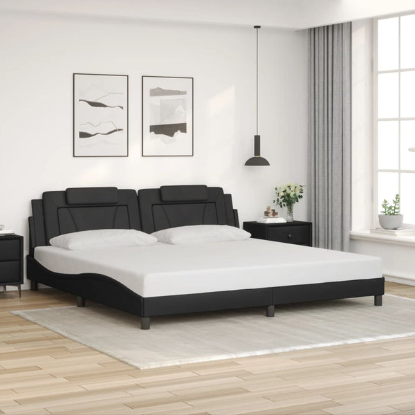 vidaXL Cadre de lit « Viana » avec LED sans matelas Noir 200x200 cm