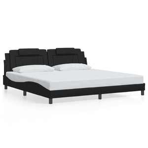 vidaXL Cadre de lit « Viana » avec LED sans matelas Noir 200x200 cm