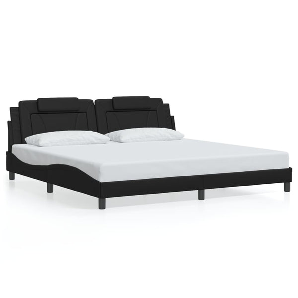 vidaXL Cadre de lit « Viana » avec LED sans matelas Noir 200x200 cm