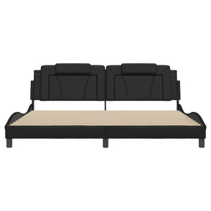 vidaXL Cadre de lit « Viana » avec LED sans matelas Noir 200x200 cm