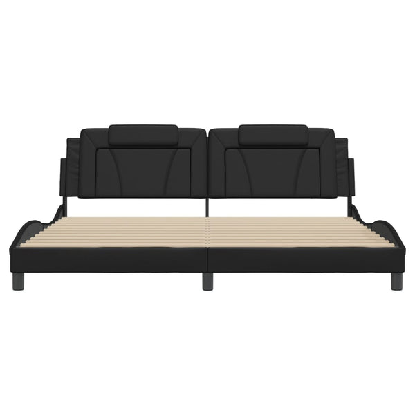vidaXL Cadre de lit « Viana » avec LED sans matelas Noir 200x200 cm
