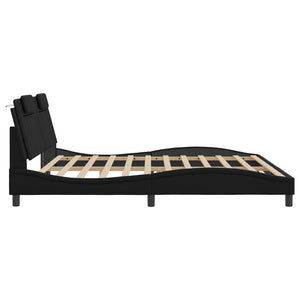 vidaXL Cadre de lit « Viana » avec LED sans matelas Noir 200x200 cm